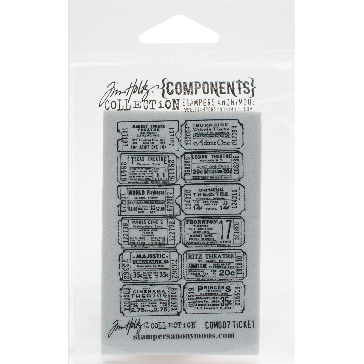 Bild von Tim Holtz Cling Stamp 2.5"X3.5"-Ticket