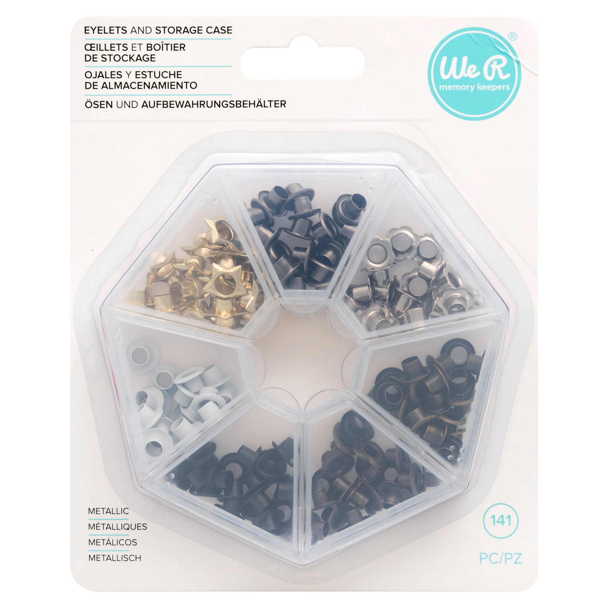 Bild von We R Eyelets W/Storage Case 140/Pkg-Metallic