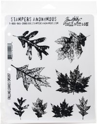 Bild von Tim Holtz Cling Stamps 7"X8.5"-Falling Leaves