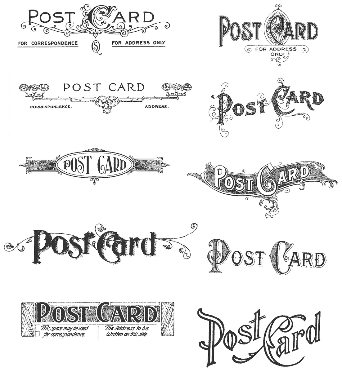 Bild von Tim Holtz Cling Stamps 7"X8.5"-Postcards