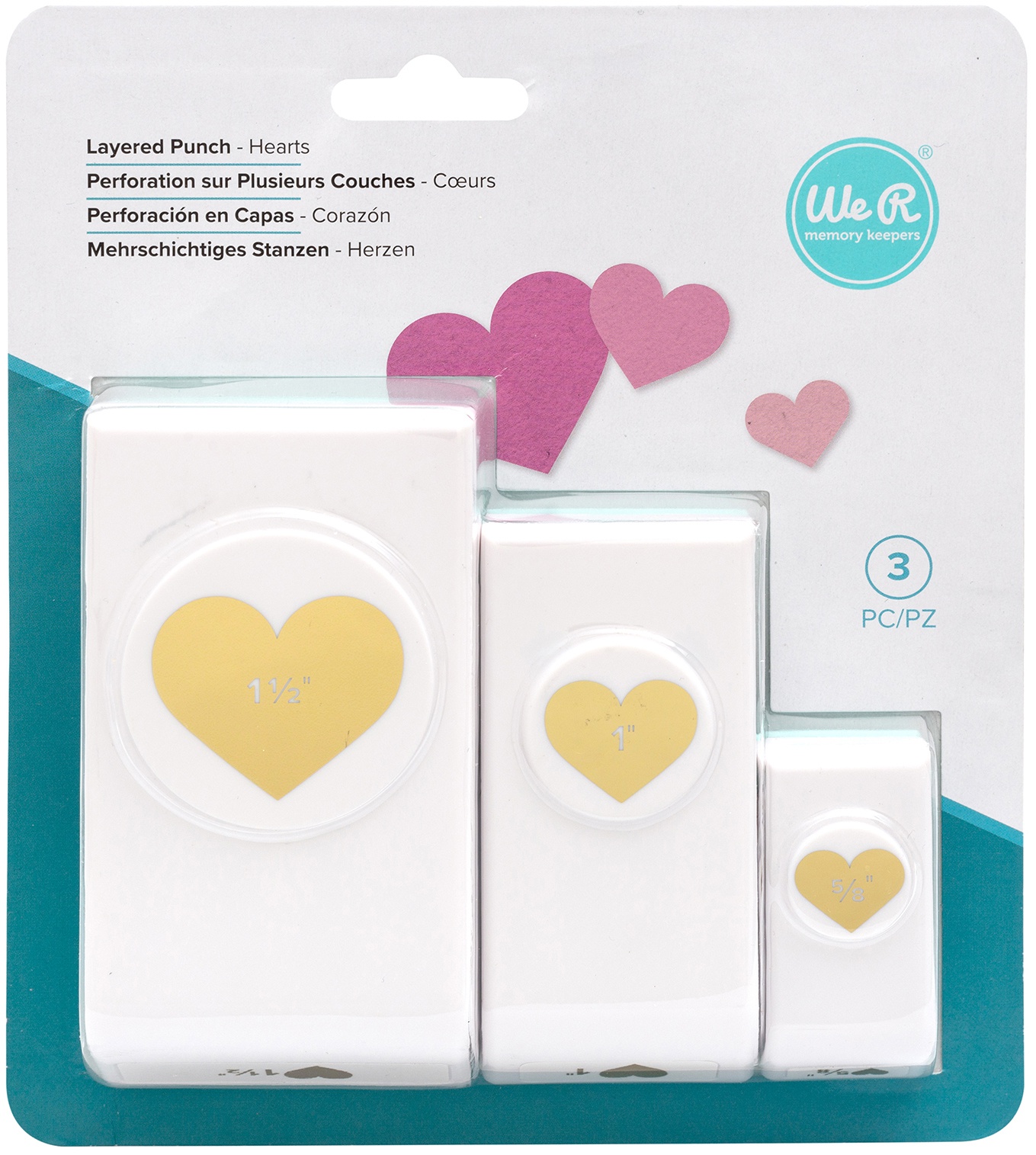 Bild von We R Memory Keepers Layering Punches 3/Pkg-Hearts