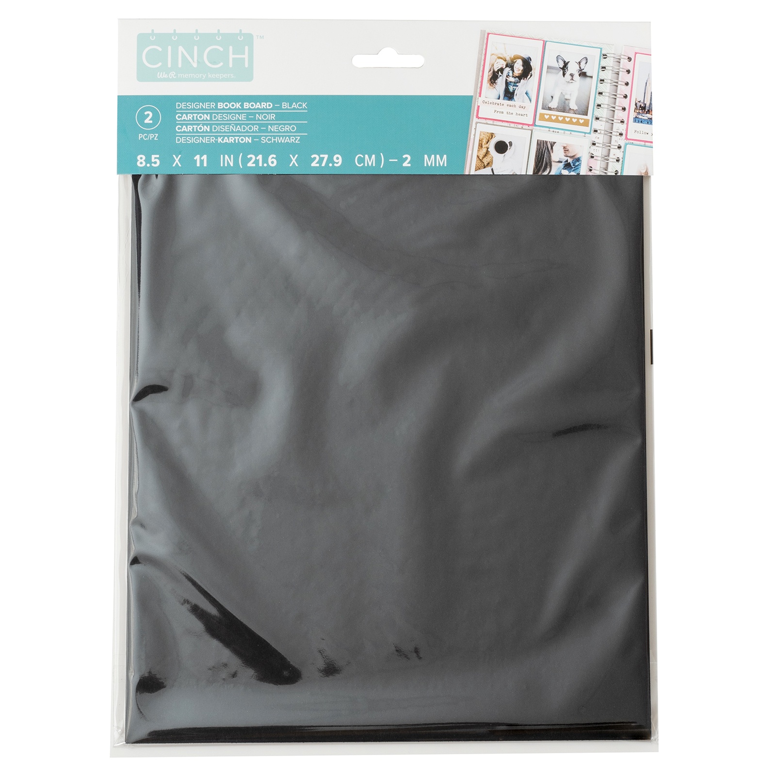 Bild von We R Cinch Book Board 8.5"X11" 2/Pkg-Black