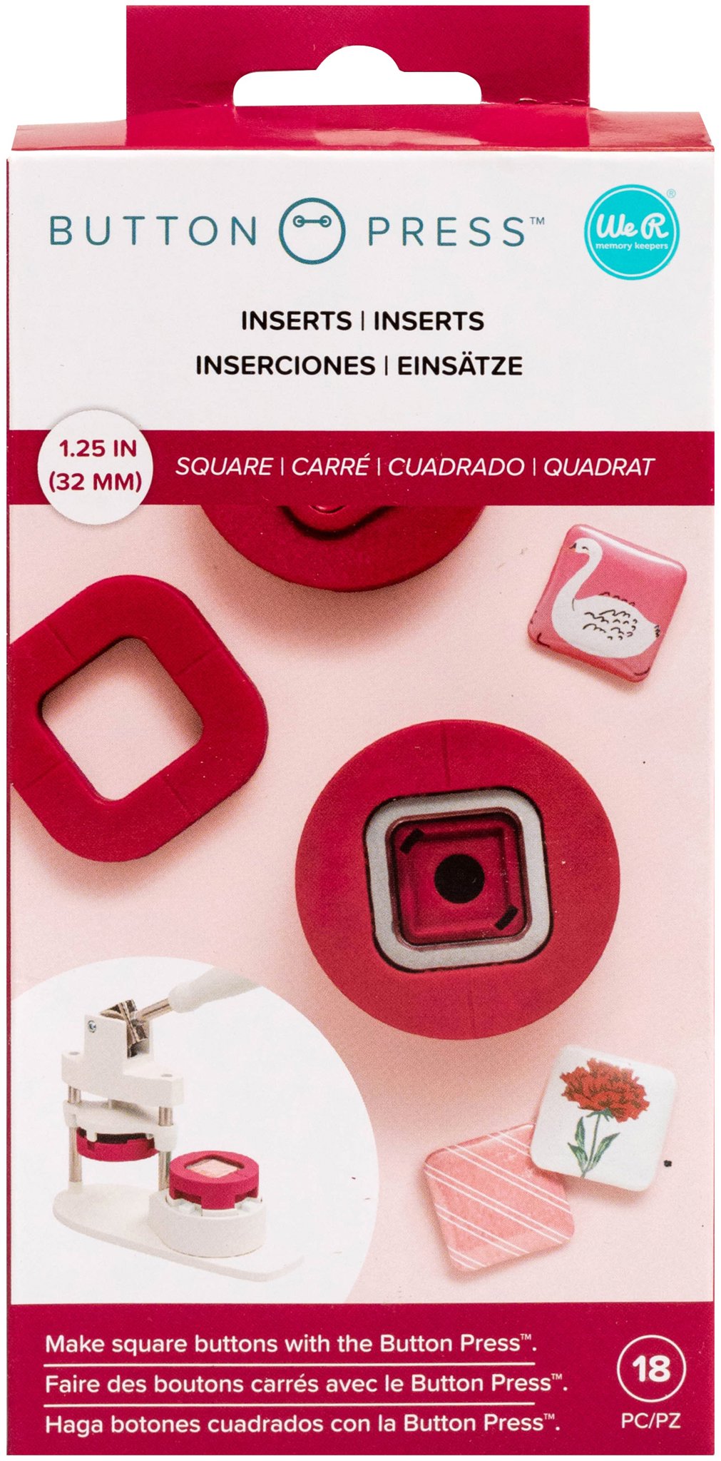 Bild von We R Memory Keepers Button Press Insert-Square (31mm)