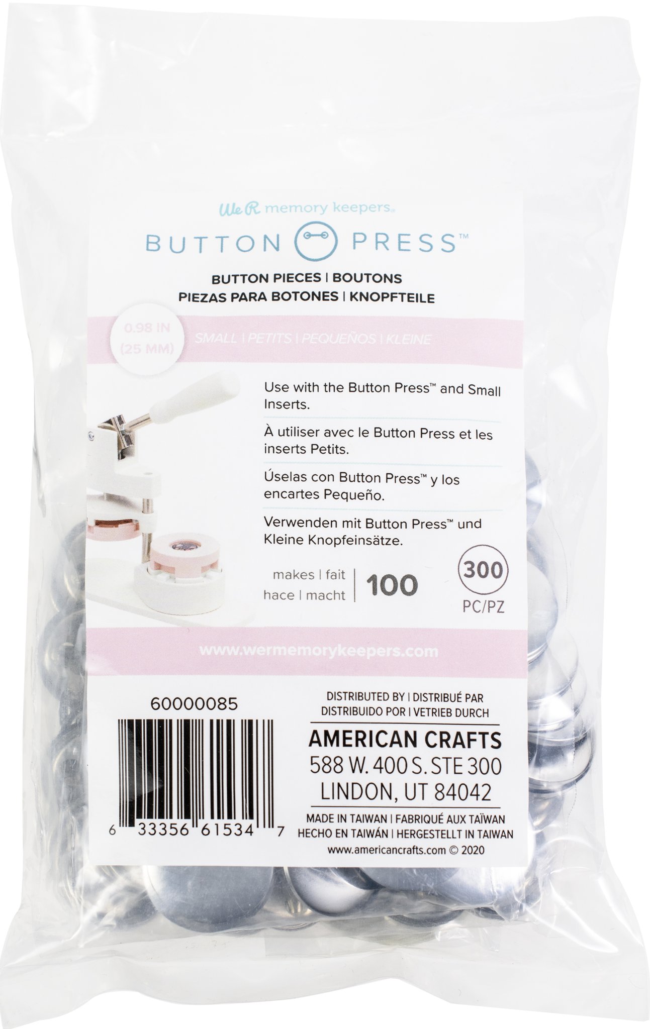 Bild von We R Memory Keepers Button Press Bulk Refill Pack 100/Pkg-Small (25mm)