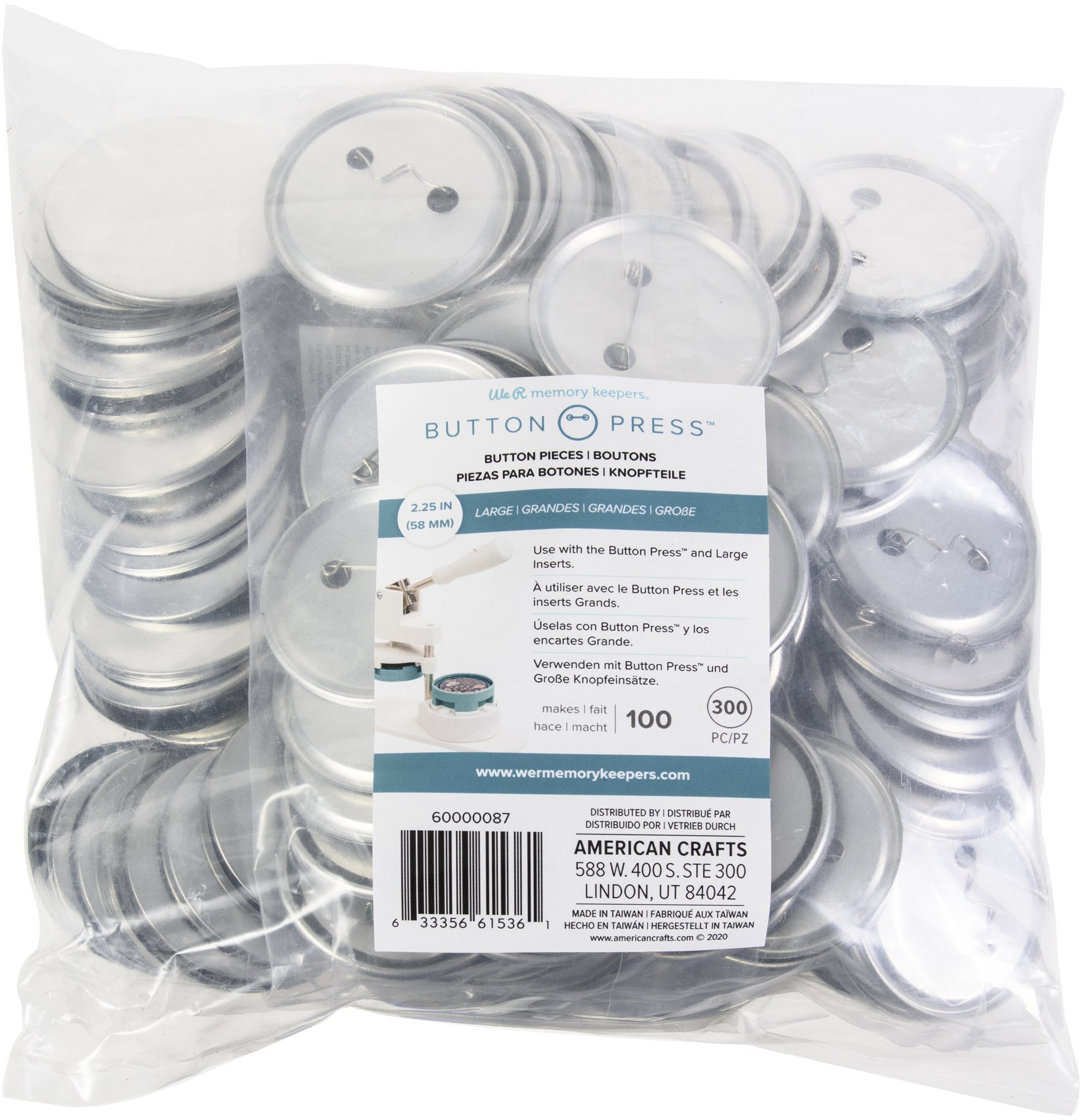 Bild von We R Memory Keepers Button Press Bulk Refill Pack 100/Pkg-Large (58mm)