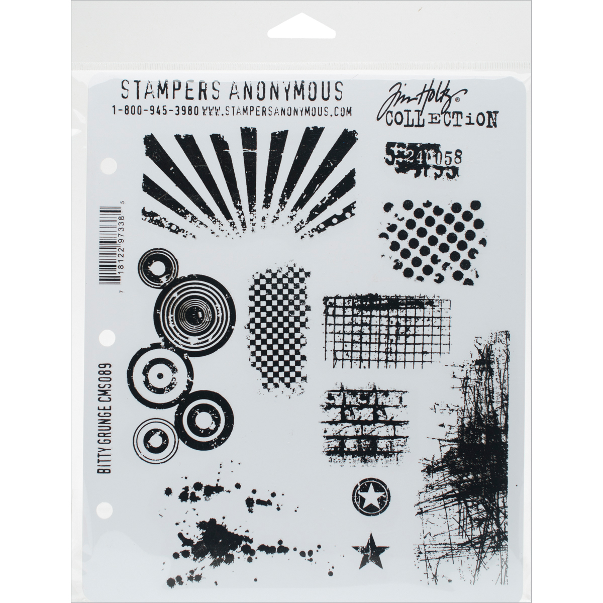 Bild von Tim Holtz Cling Stamps 7"X8.5"-Bitty Grunge