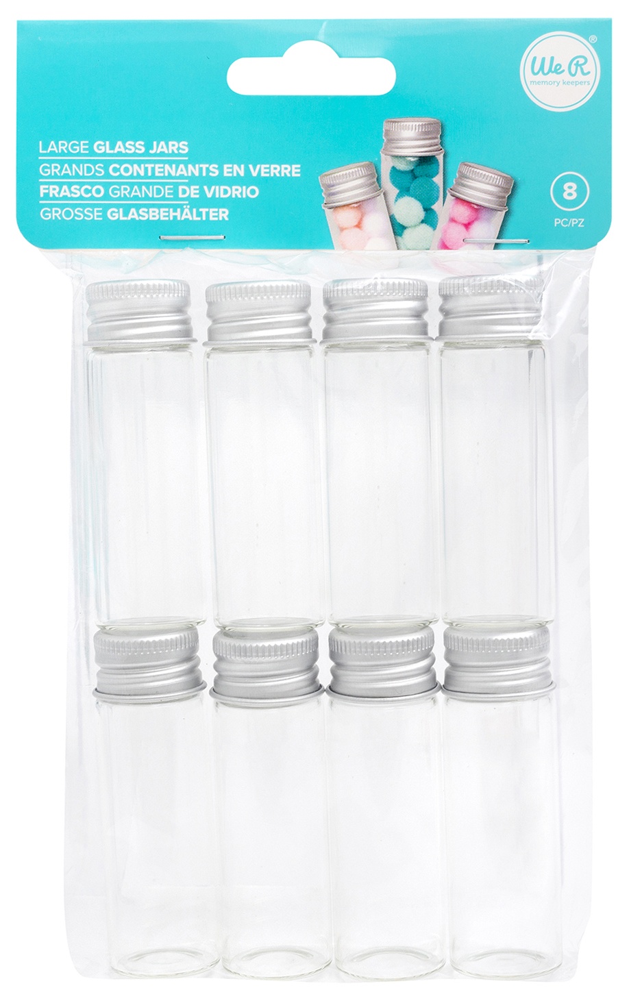 Bild von We R Memory Keepers Storage Glass Jars 8/Pkg-Large