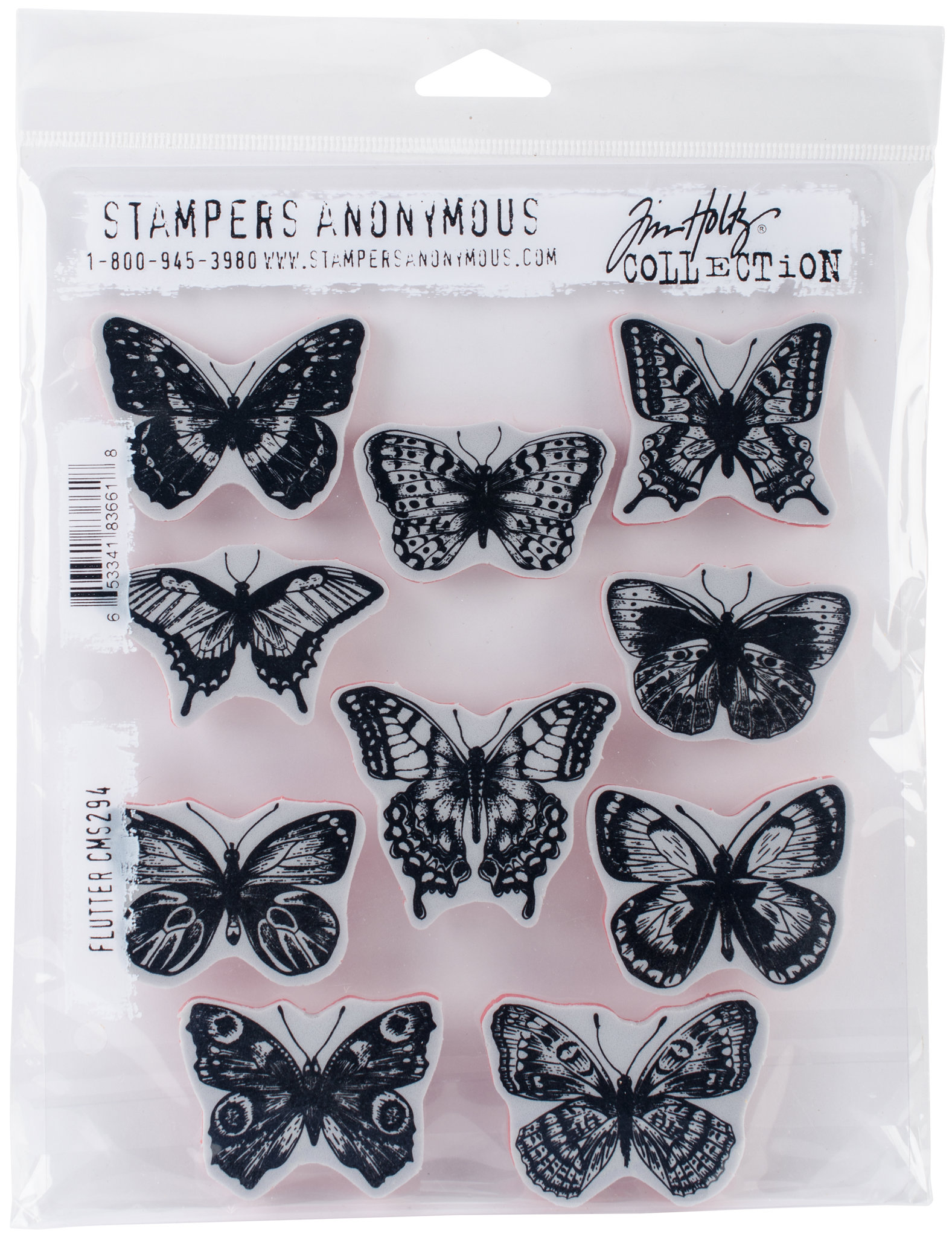 Bild von Tim Holtz Cling Stamps 7"X8.5"-Flutter