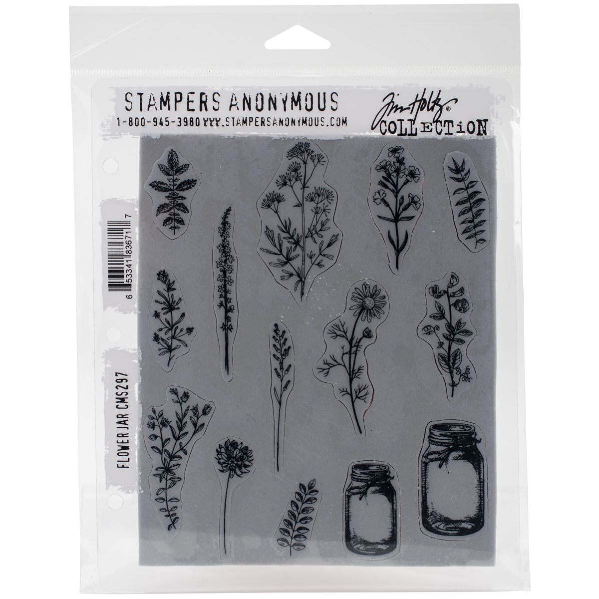 Bild von Tim Holtz Cling Stamps 7"X8.5"-Flower Jar