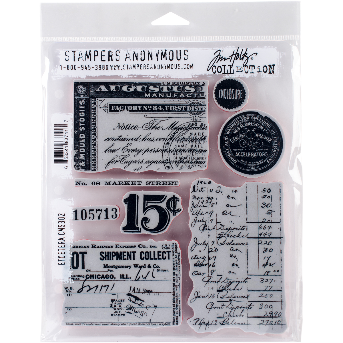 Bild von Tim Holtz Cling Stamps 7"X8.5"-Etcetera