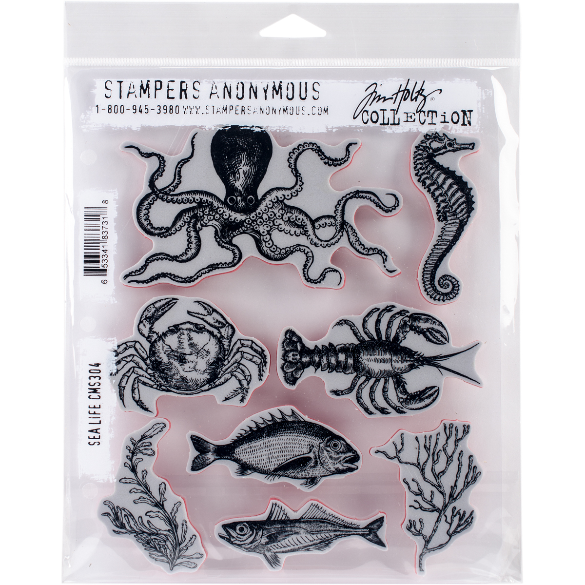 Bild von Tim Holtz Cling Stamps 7"X8.5"-Sea Life