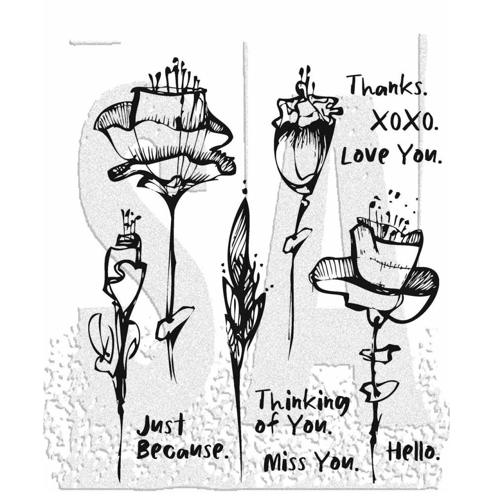 Bild von Tim Holtz Cling Stamps -Abstract Florals
