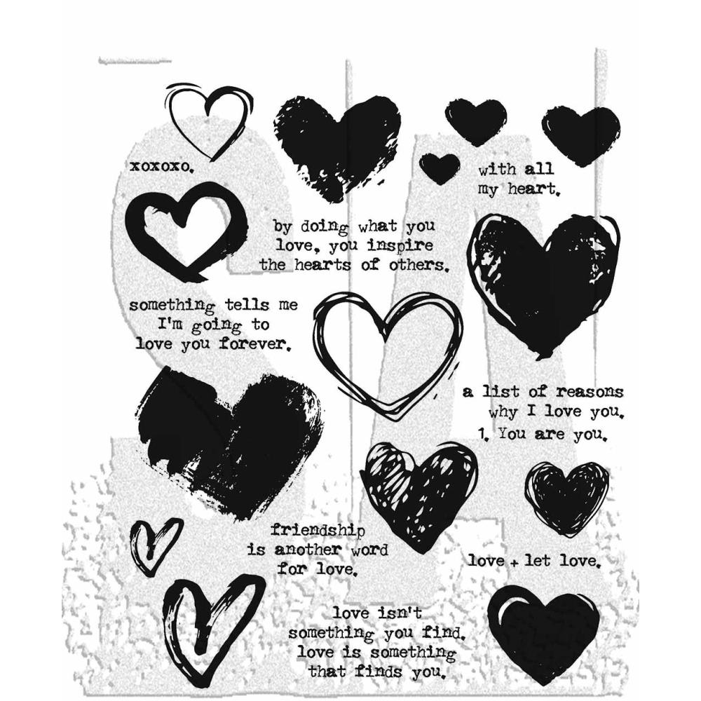 Bild von Tim Holtz Cling Stamps 7"X8.5"- Love Notes