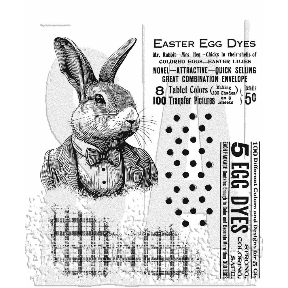 Bild von Tim Holtz Cling Stamps 7"X8.5"-MR. RABBIT