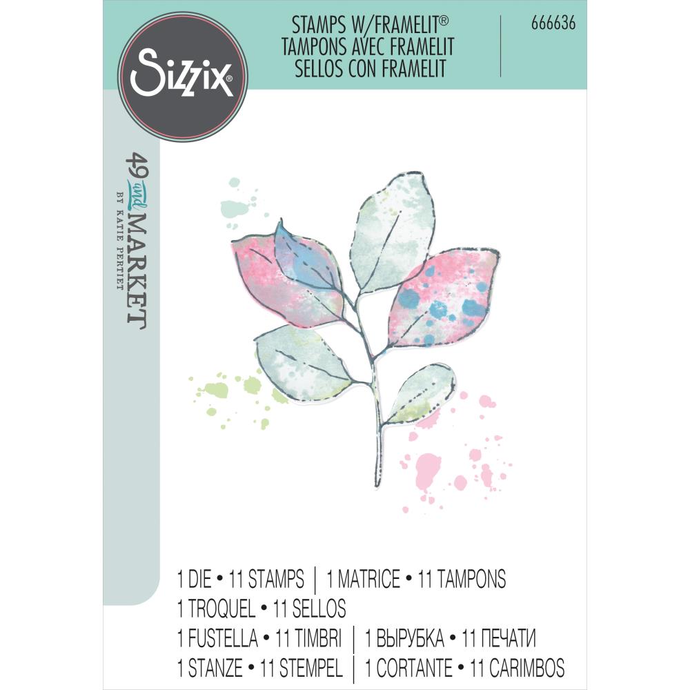 Bild von Sizzix Stamp & Die Set - PAINTED PENCIL LEAVES - By 49 & Market