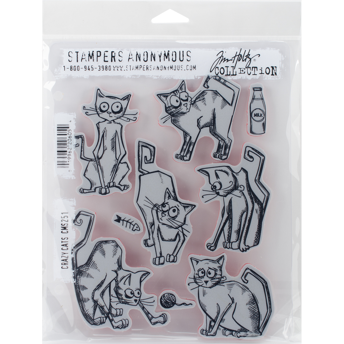 Bild von Tim Holtz Cling Stamps 7"X8.5"-Crazy Cats