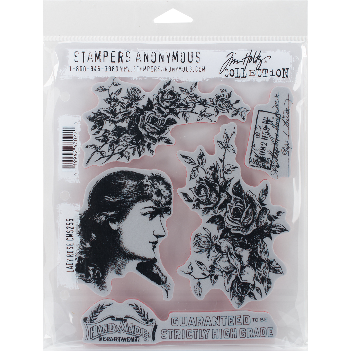 Bild von Tim Holtz Cling Stamps 7"X8.5"-Lady Rose