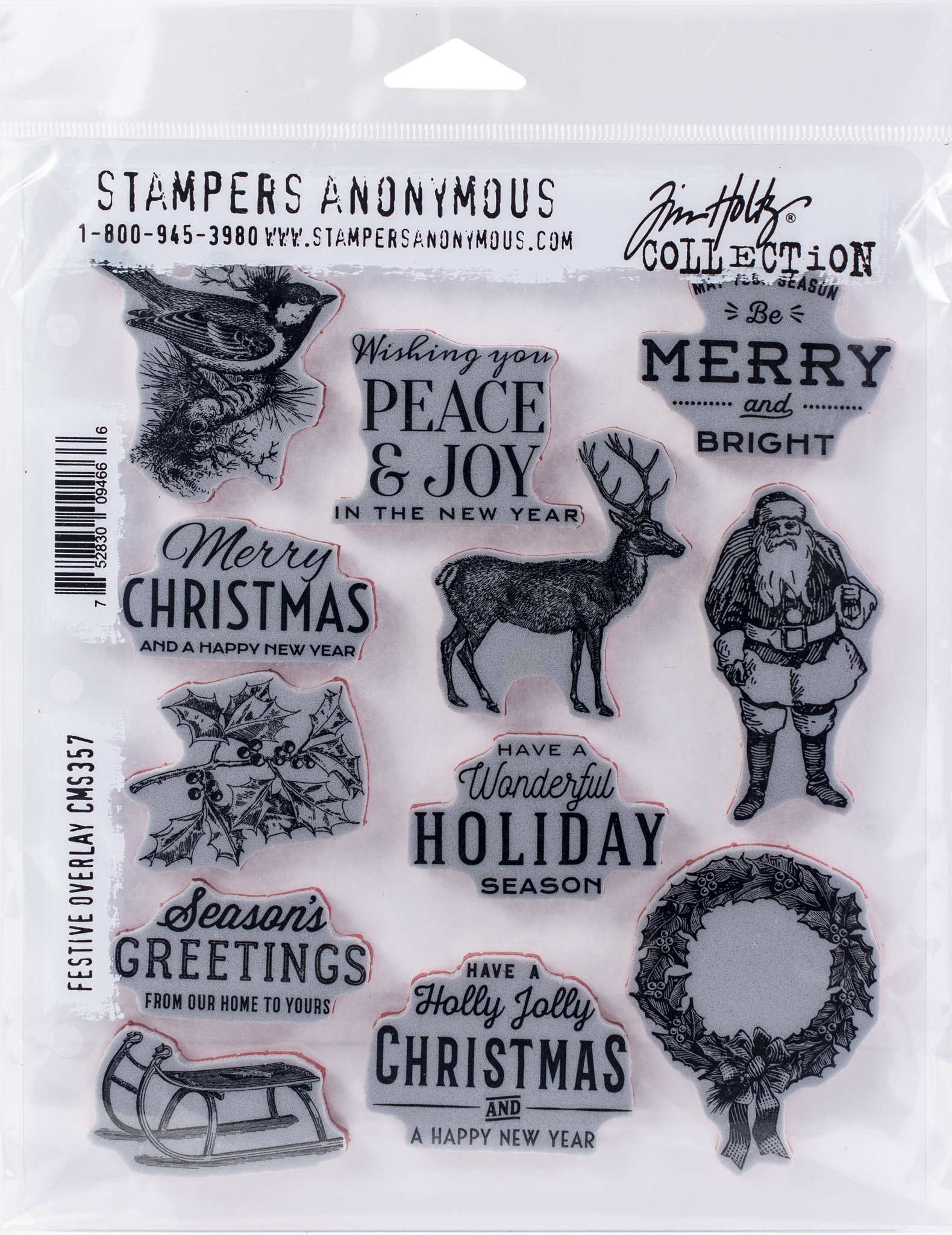 Bild von Tim Holtz Cling Stamps 7"X8.5"-Festive Overlay