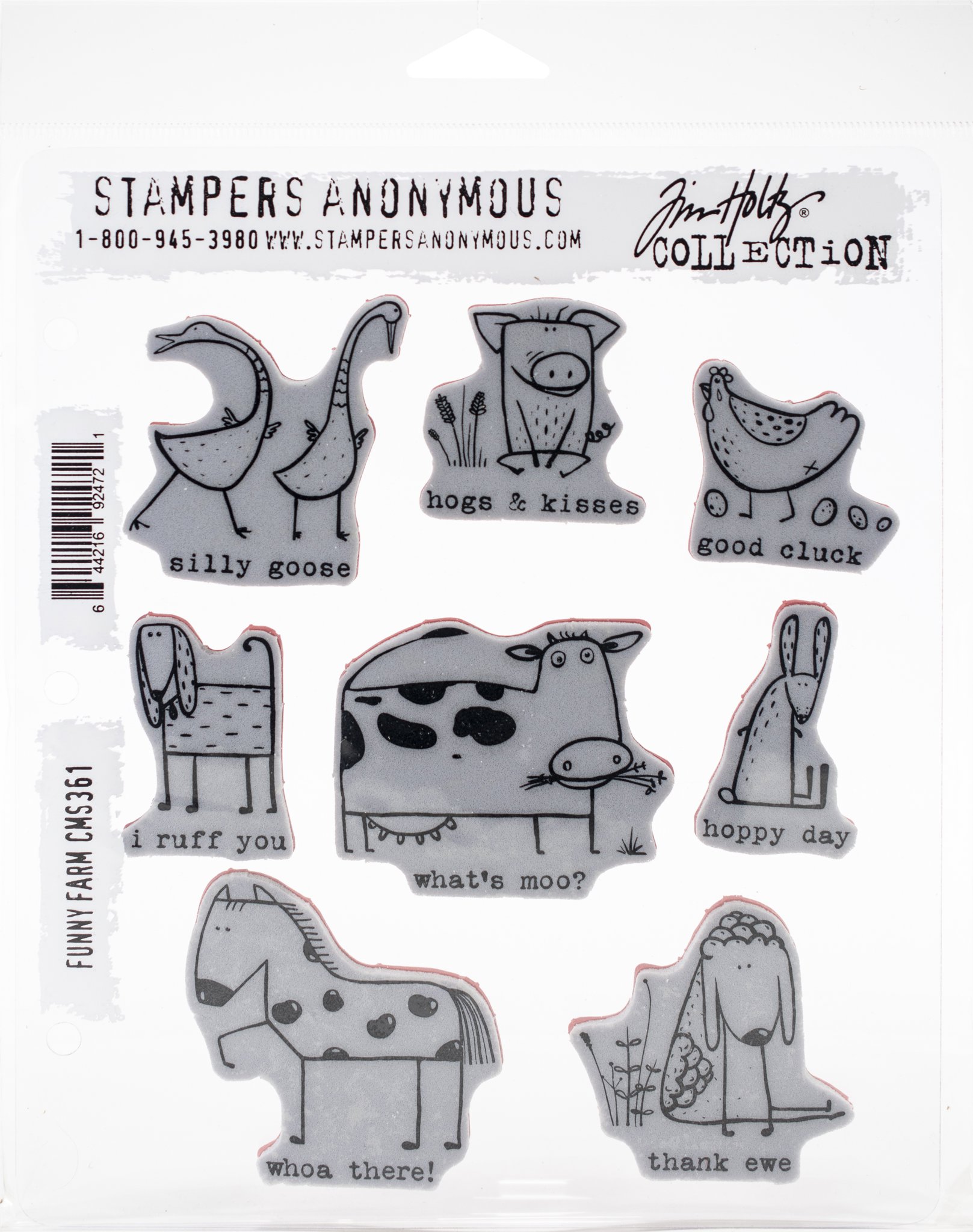 Bild von Tim Holtz Cling Stamps 7"X8.5"-Funny Farm