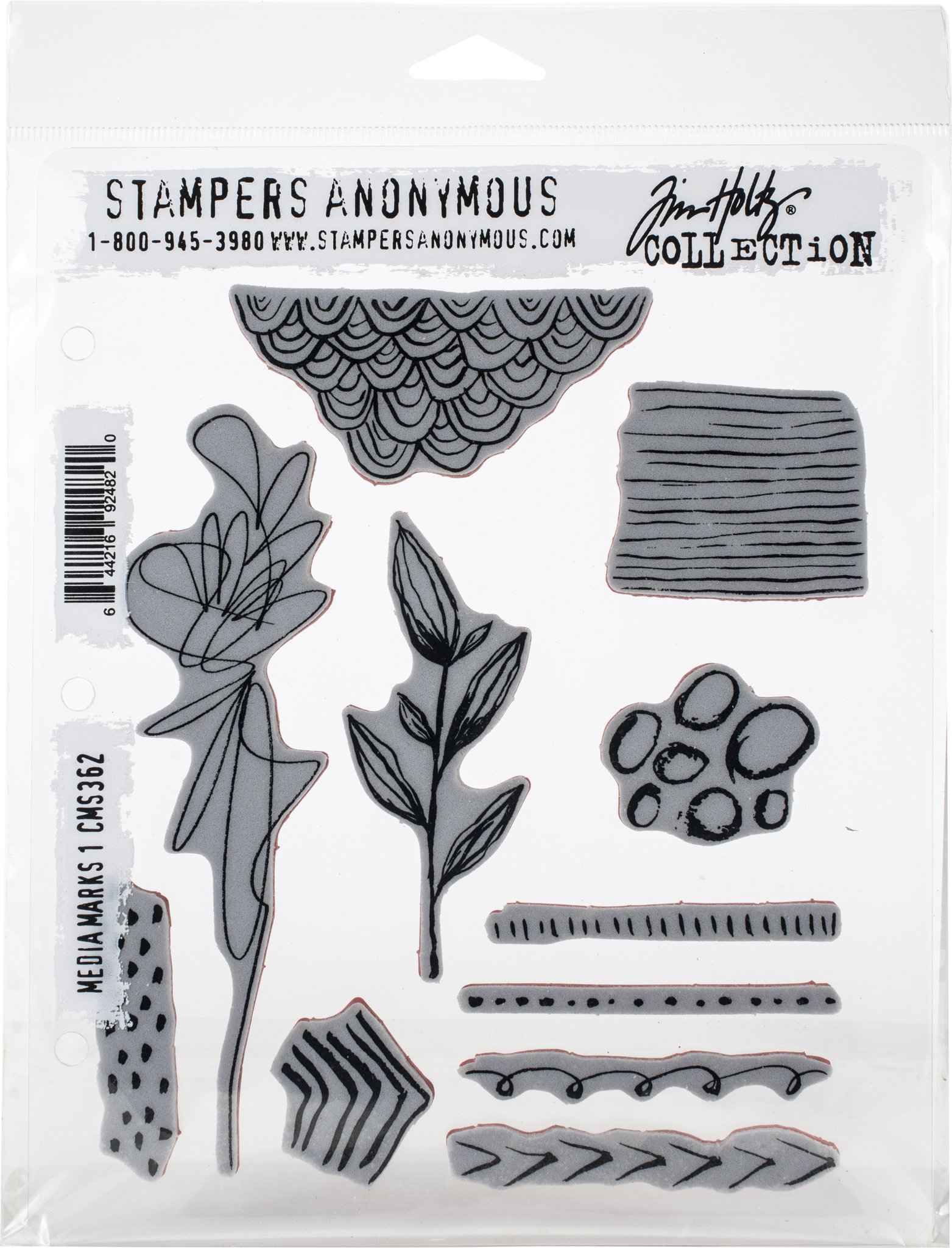 Bild von Tim Holtz Cling Stamps 7"X8.5"-Media Marks #1