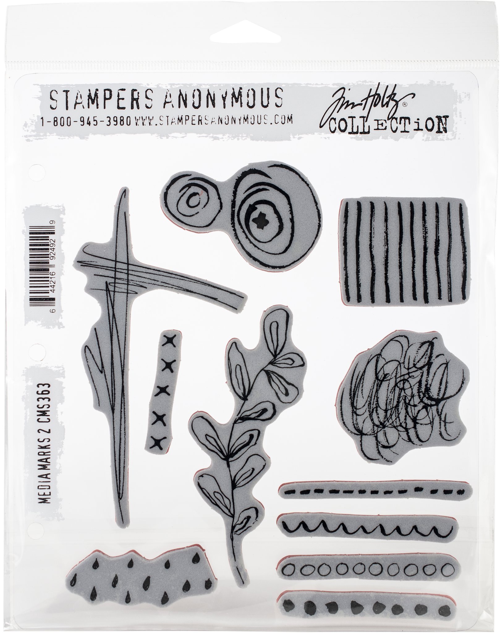 Bild von Tim Holtz Cling Stamps 7"X8.5"-Media Marks #2