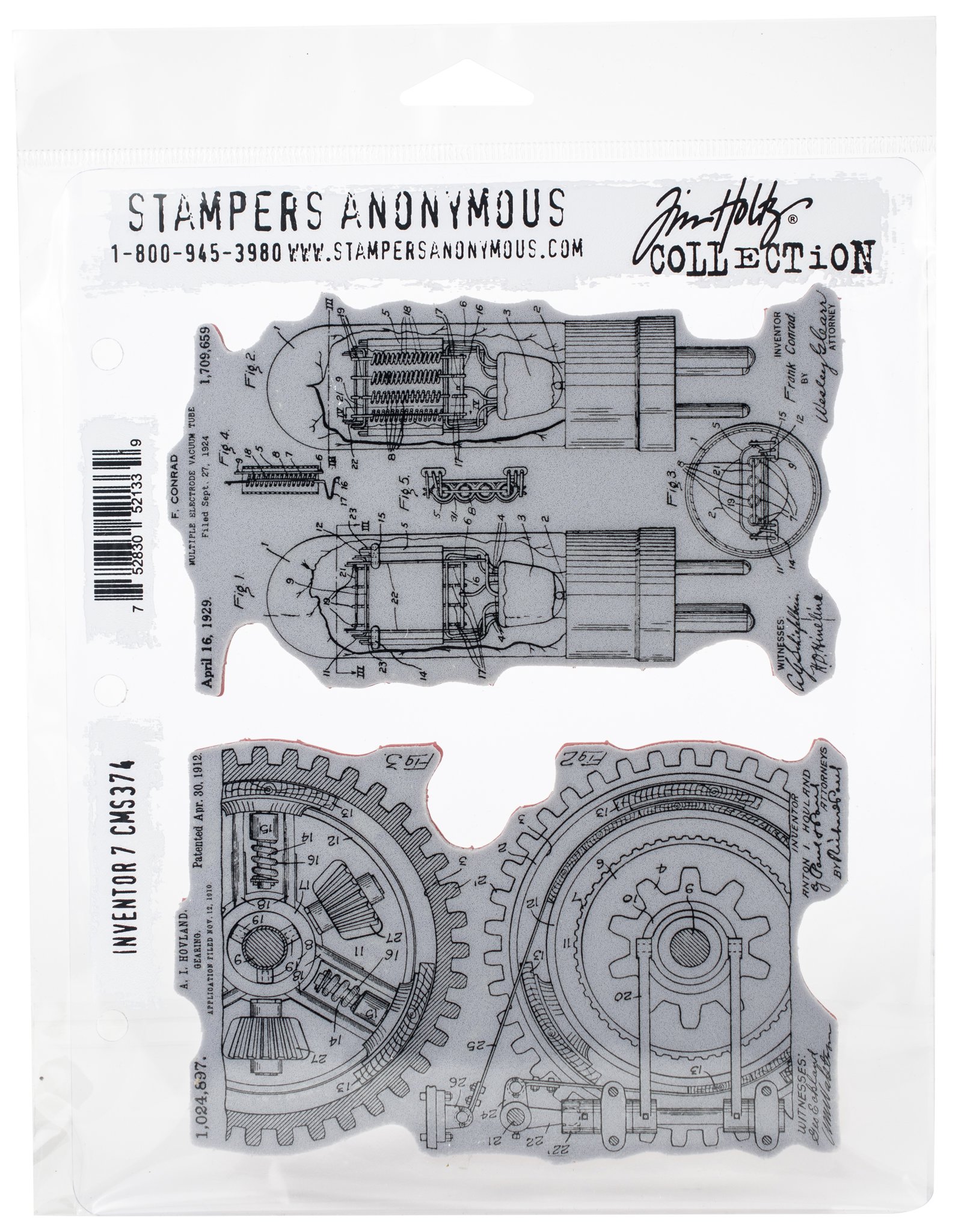 Bild von Tim Holtz Cling Stamps 7"X8.5"-Inventor #7