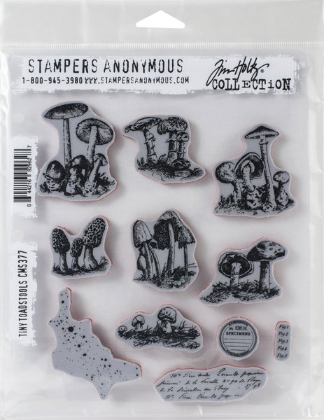 Bild von Tim Holtz Cling Stamps 7"X8.5"-Tiny Toadstools