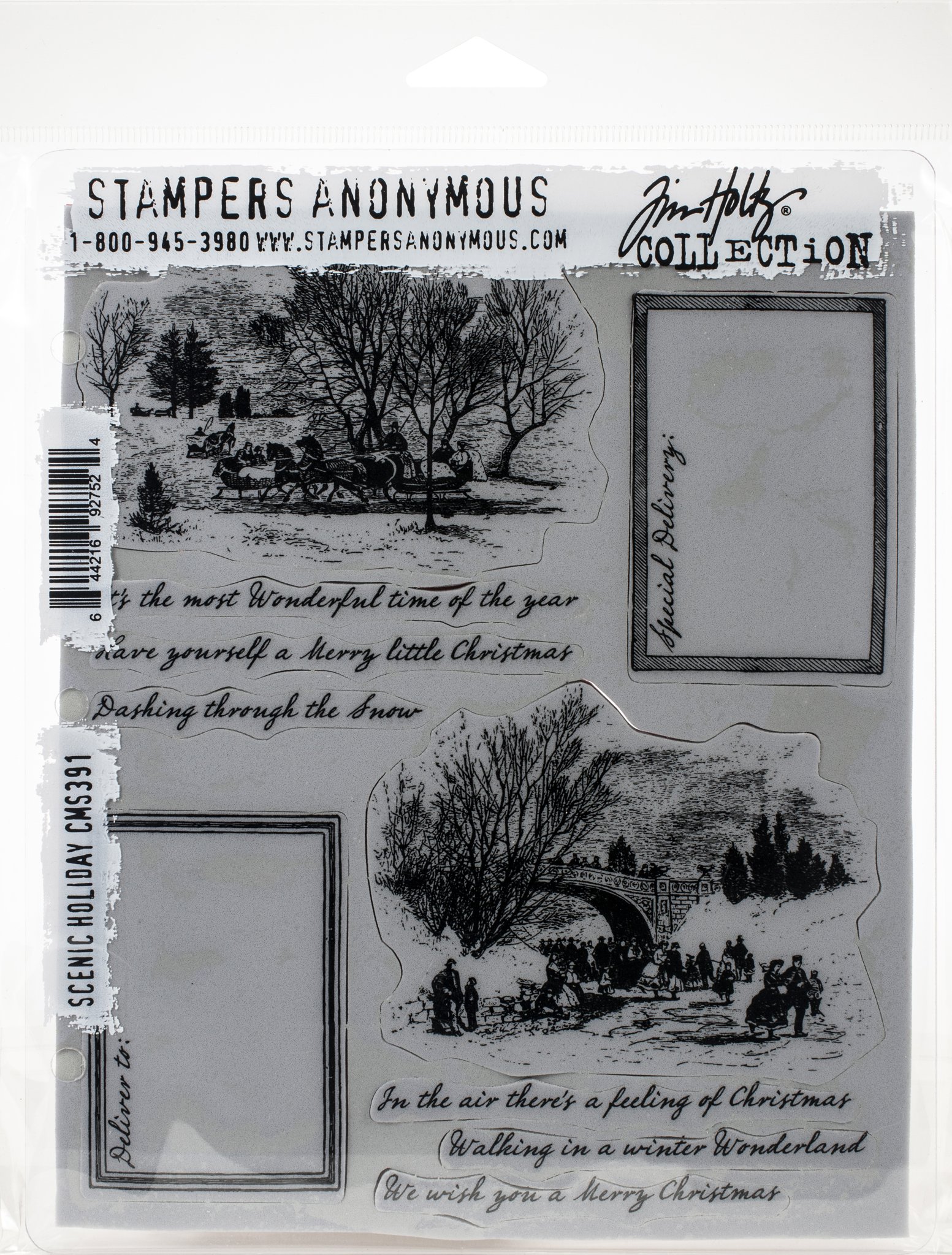 Bild von Tim Holtz Cling Stamps 7"X8.5"-Scenic Holiday