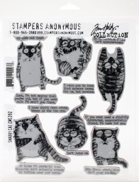 Bild von Tim Holtz Cling Stamps 7"X8.5"-Snarky Cat