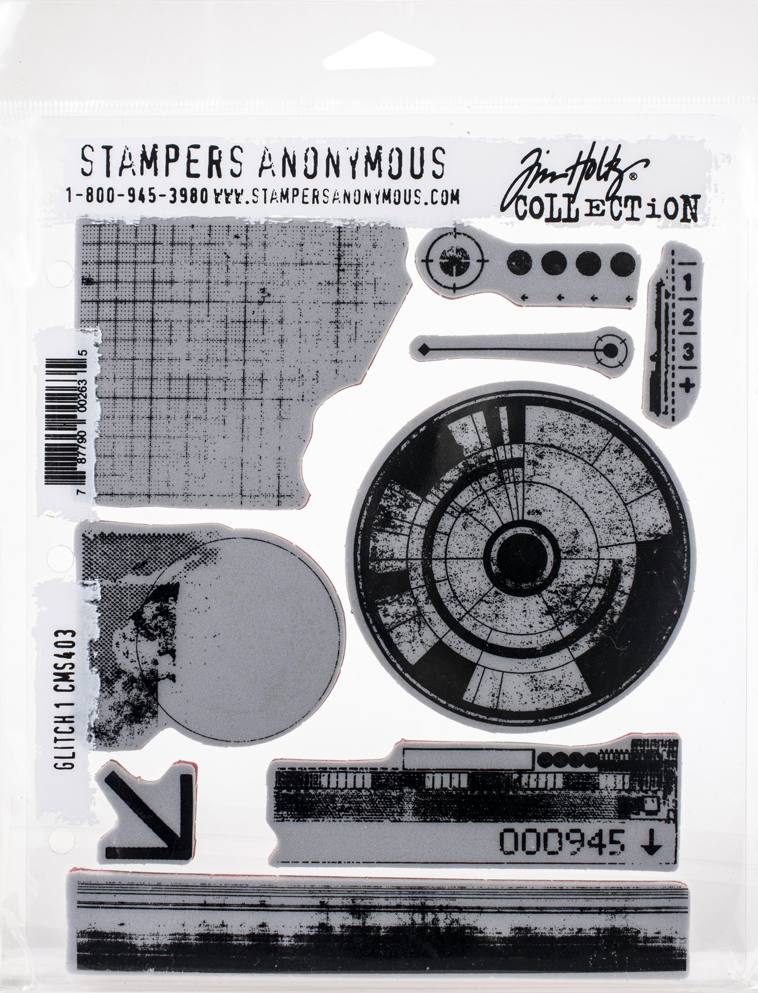 Bild von Tim Holtz Cling Stamps 7"X8.5"-Glitch 1