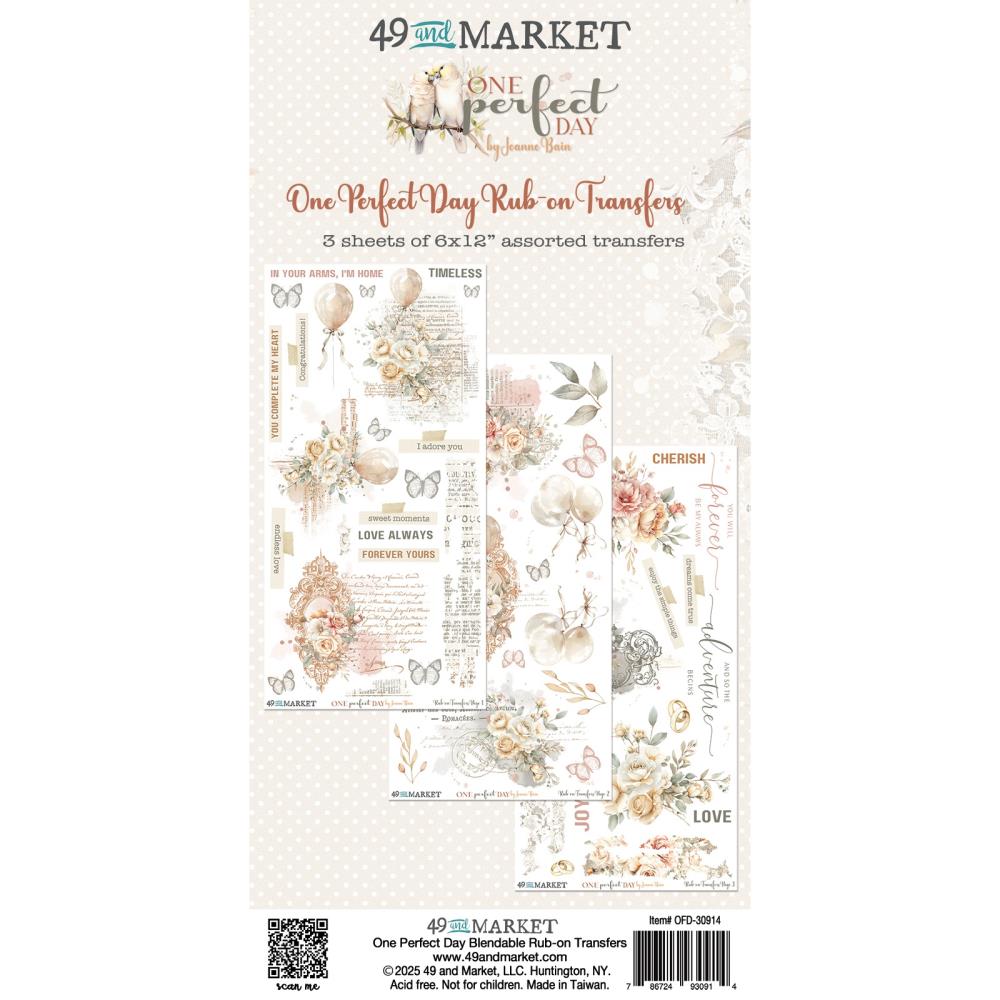 Bild von One Perfect Day - 49 And Market Rub-On Transfer Set 6"X12"