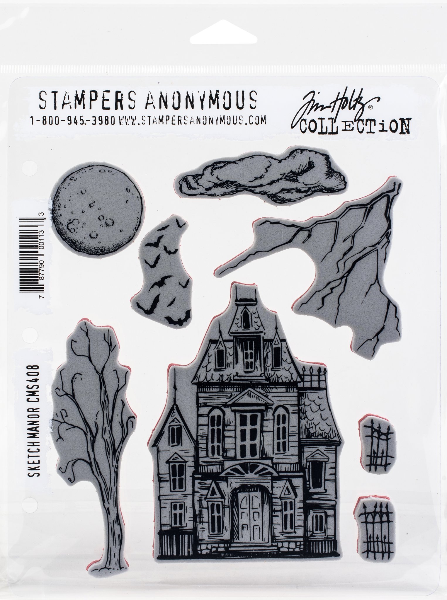 Bild von Tim Holtz Cling Stamps 7"X8.5"-Sketch Manor