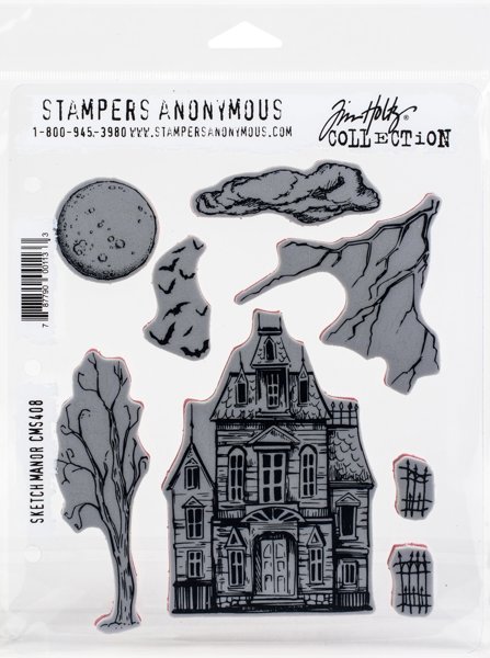 Bild von Tim Holtz Cling Stamps 7"X8.5"-Sketch Manor