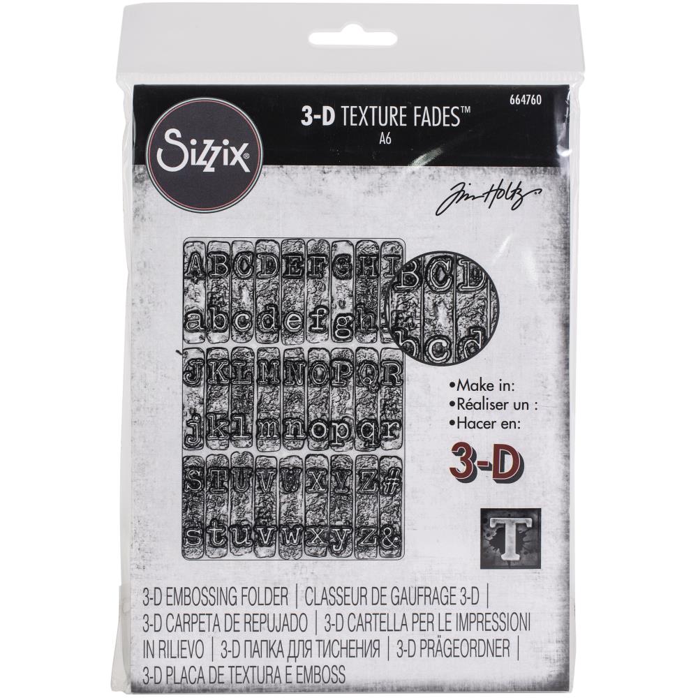 Bild von Typewriter - Sizzix 3D Texture Fades Embossing Folder By Tim Holtz 