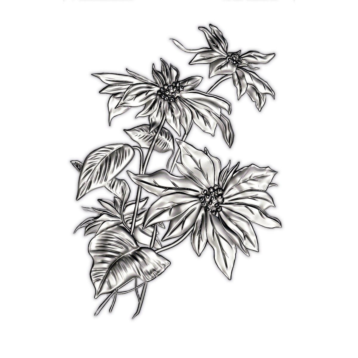 Bild von Mini Poinsettia- Sizzix Texture Fades Embossing Folder by Tim Holtz