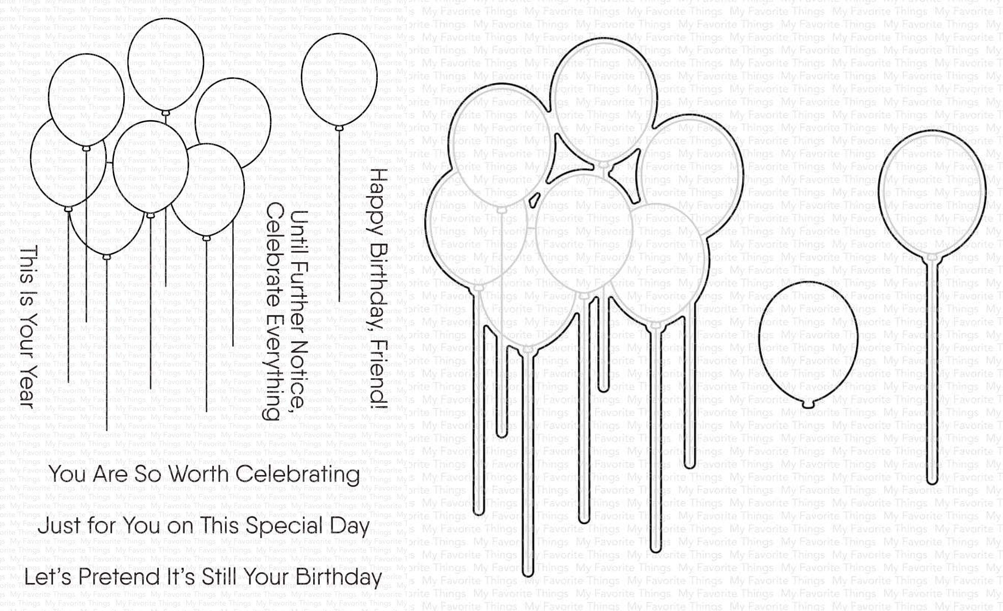 Bild von Sentimental Balloon Bouquet Bundle - My Favorite Things Die-namics Die & Stamp