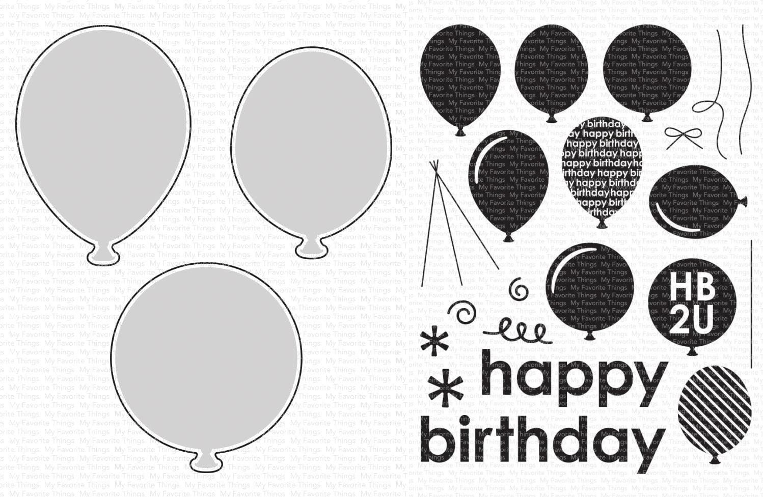 Bild von Balloon Party Bundle -  My Favorite Things Die-namics Die & Stamp