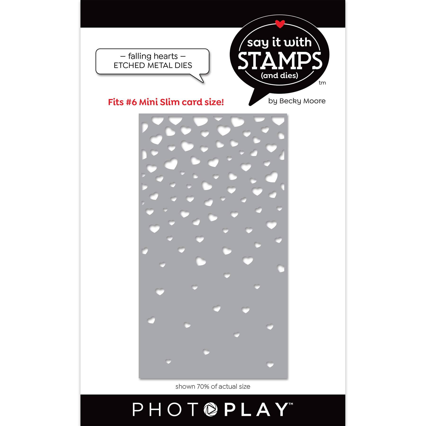 Bild von Falling Hearts- Photoplay Coverplate Dies