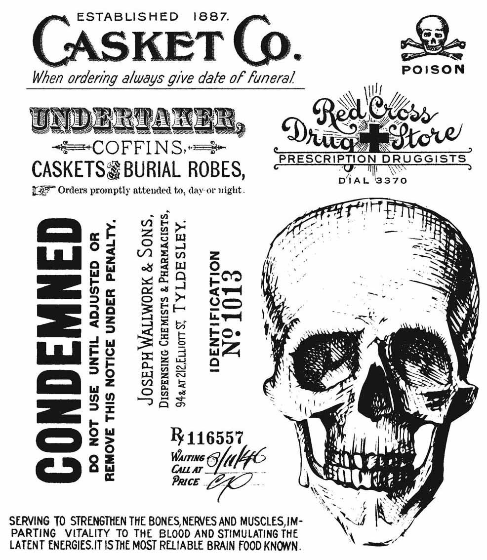 Bild von Tim Holtz Cling Stamps -Rest In Peace