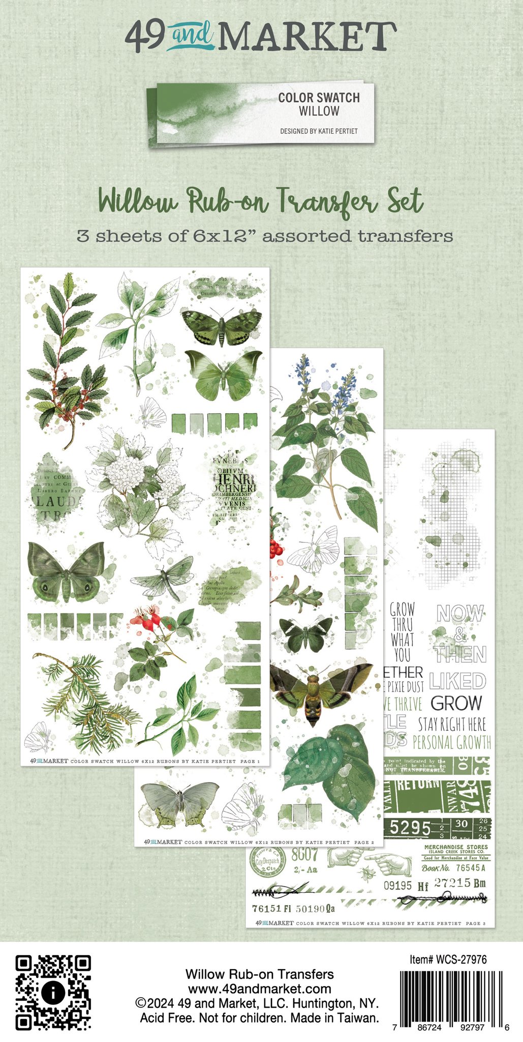 Bild von Color Swatch: Willow Rub-On Transfer Set-Color Swatch: Willow