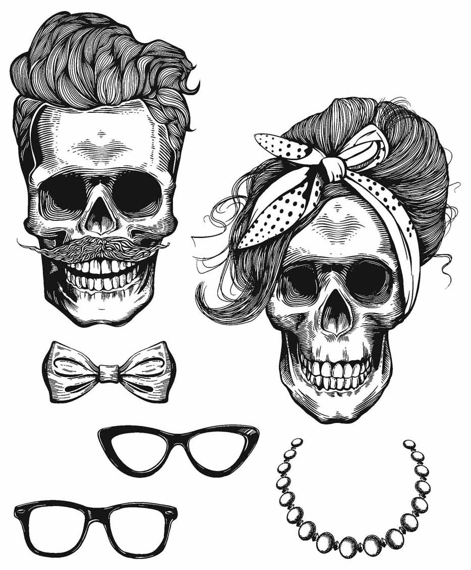 Bild von Tim Holtz Cling Stamps -Wicked Hipsters