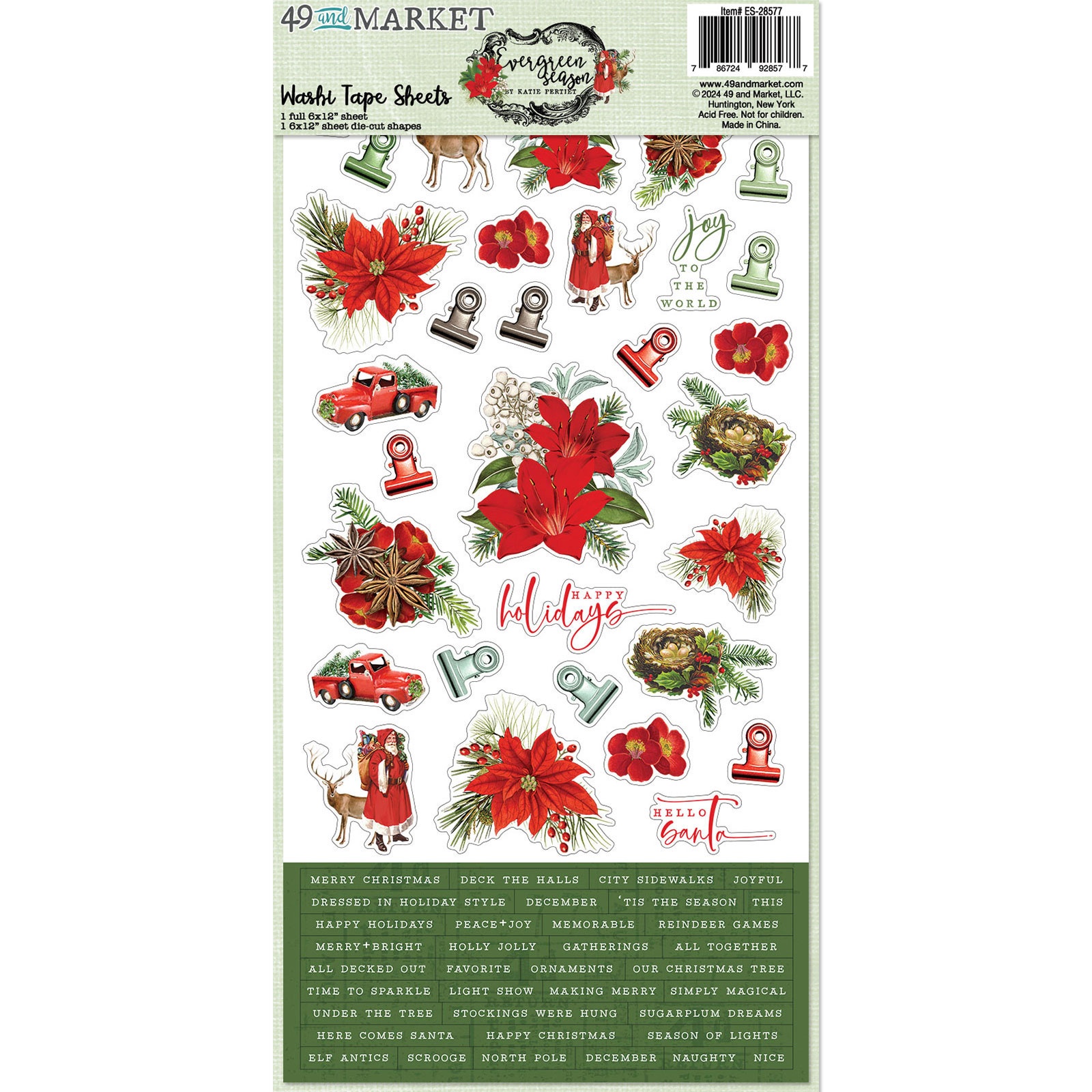 Bild von 49 And Market Washi Sheets-Evergreen Season