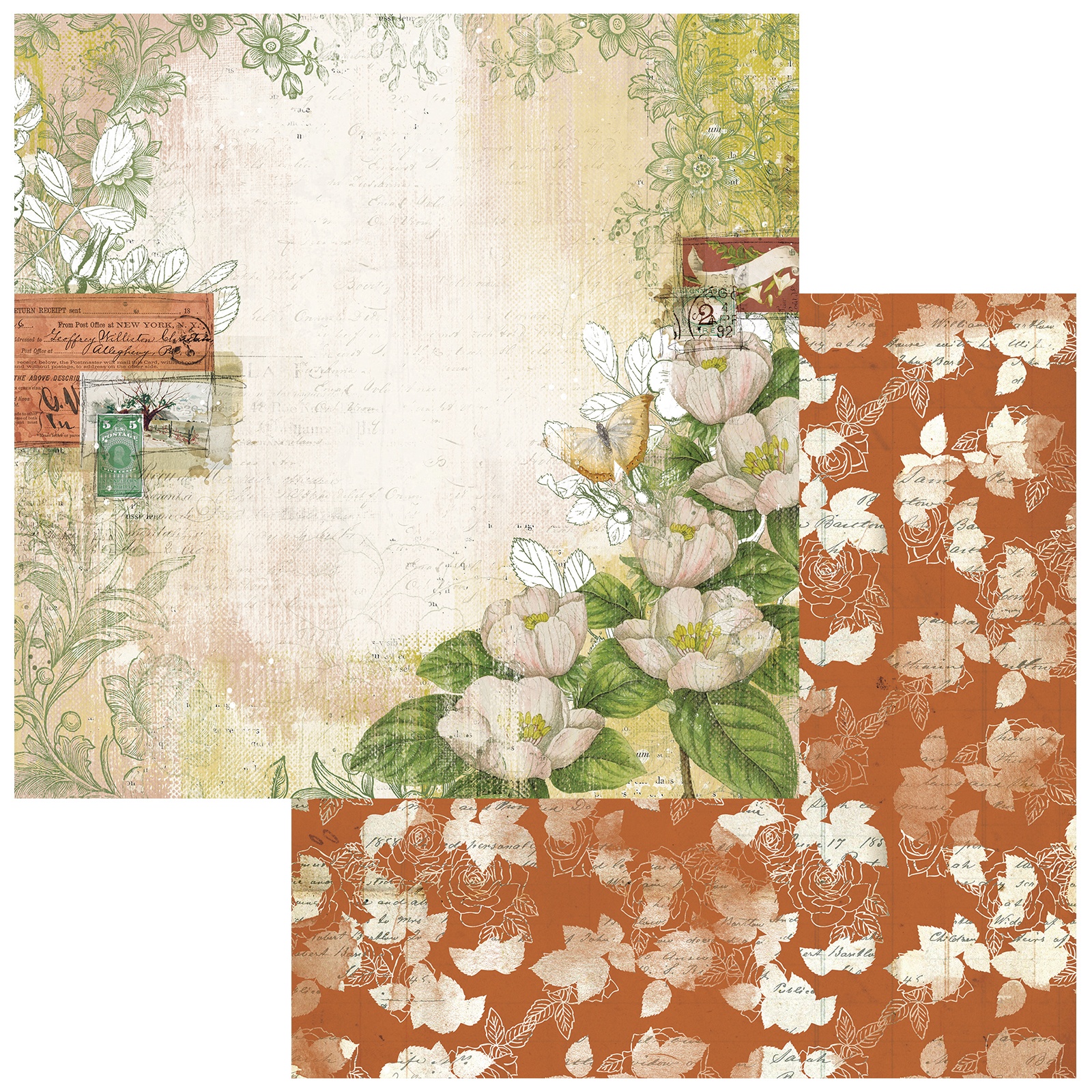 Bild von Vintage Orchard Double-Sided Cardstock 12"X12"-Etched Botanicals