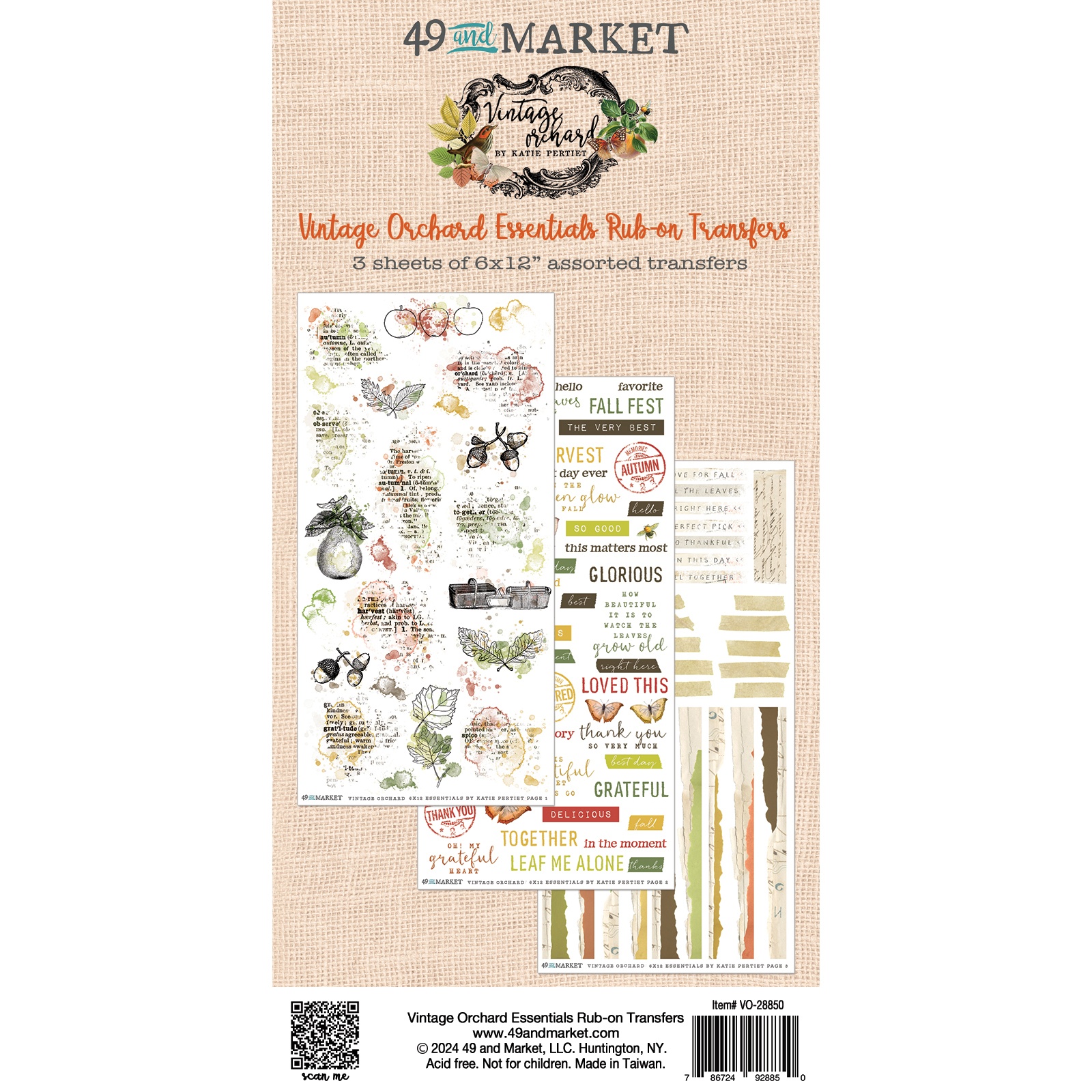 Bild von 49 And Market Rub-On Transfer Set-Vintage Orchard Essentials
