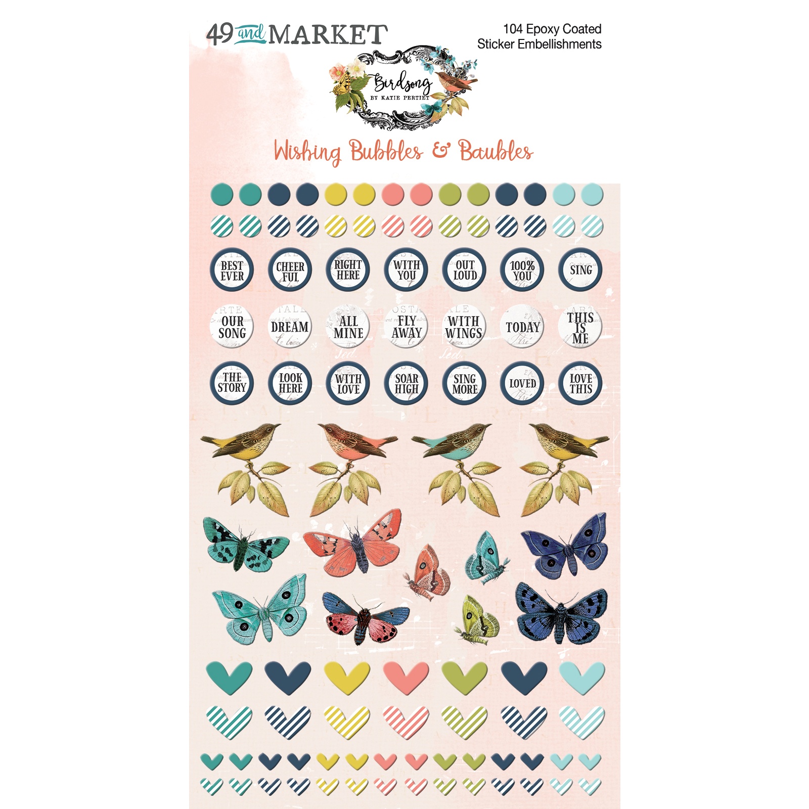 Bild von 49 And Market Birdsong Stickers-Wishing Bubbles
