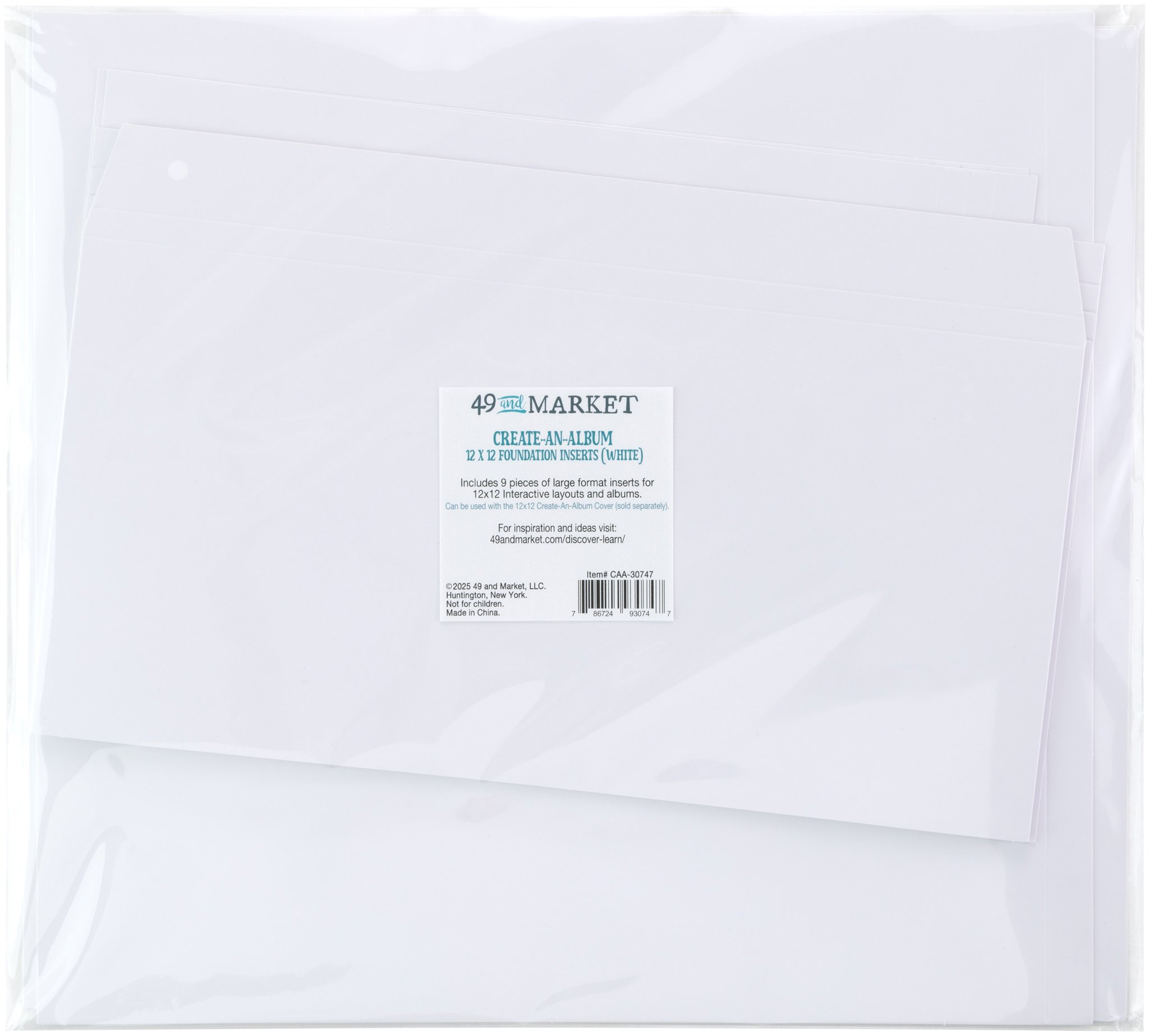 Bild von 49 And Market Create-An-Album Foundation Inserts 12"X12"-White