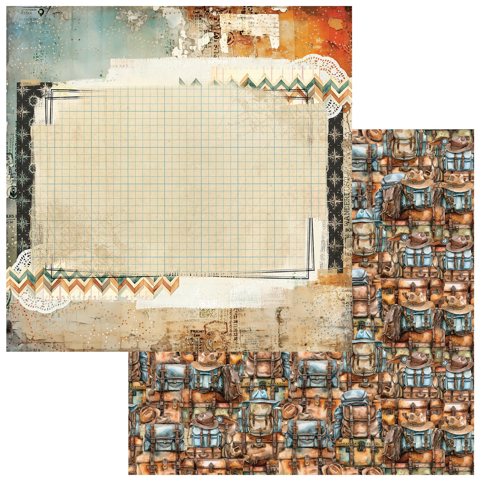 Bild von Wanderlust Explorer Double-Sided Cardstock 12"X12"-Globe Adventures