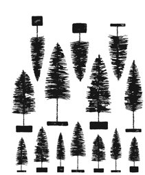 Bild von Tim Holtz Cling Stamps 7"X8.5"-Bottlebrush Trees