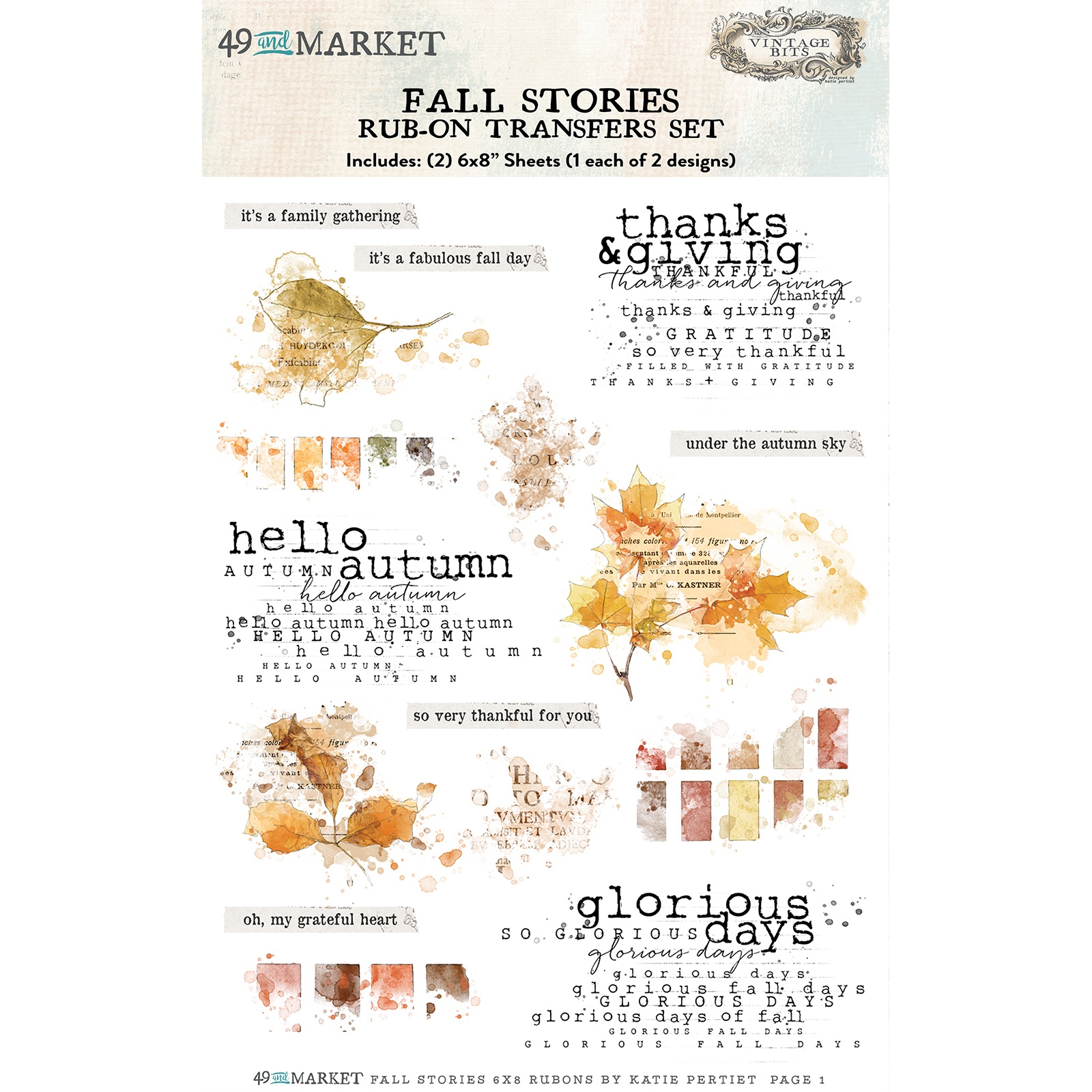 Bild von 49 And Market Rub-On Transfer Set 6"X8"-Fall Stories