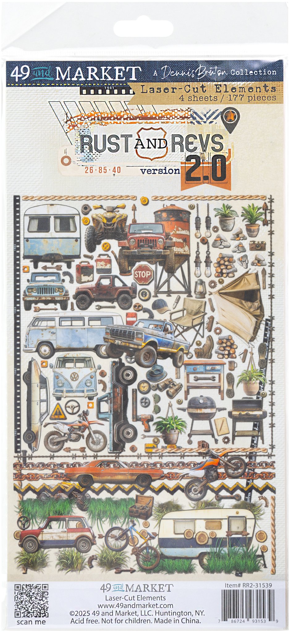 Bild von 49 And Market Laser Cut Outs-Elements, Rust & Revs 2.0